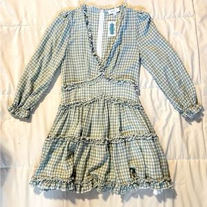 Plaid Ruffle Detailed Dress